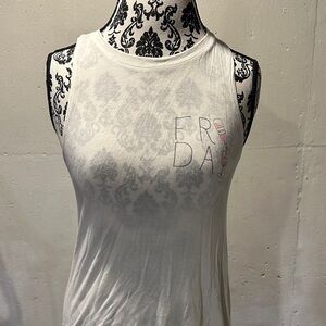 White Sleeveless Friday Wine Top